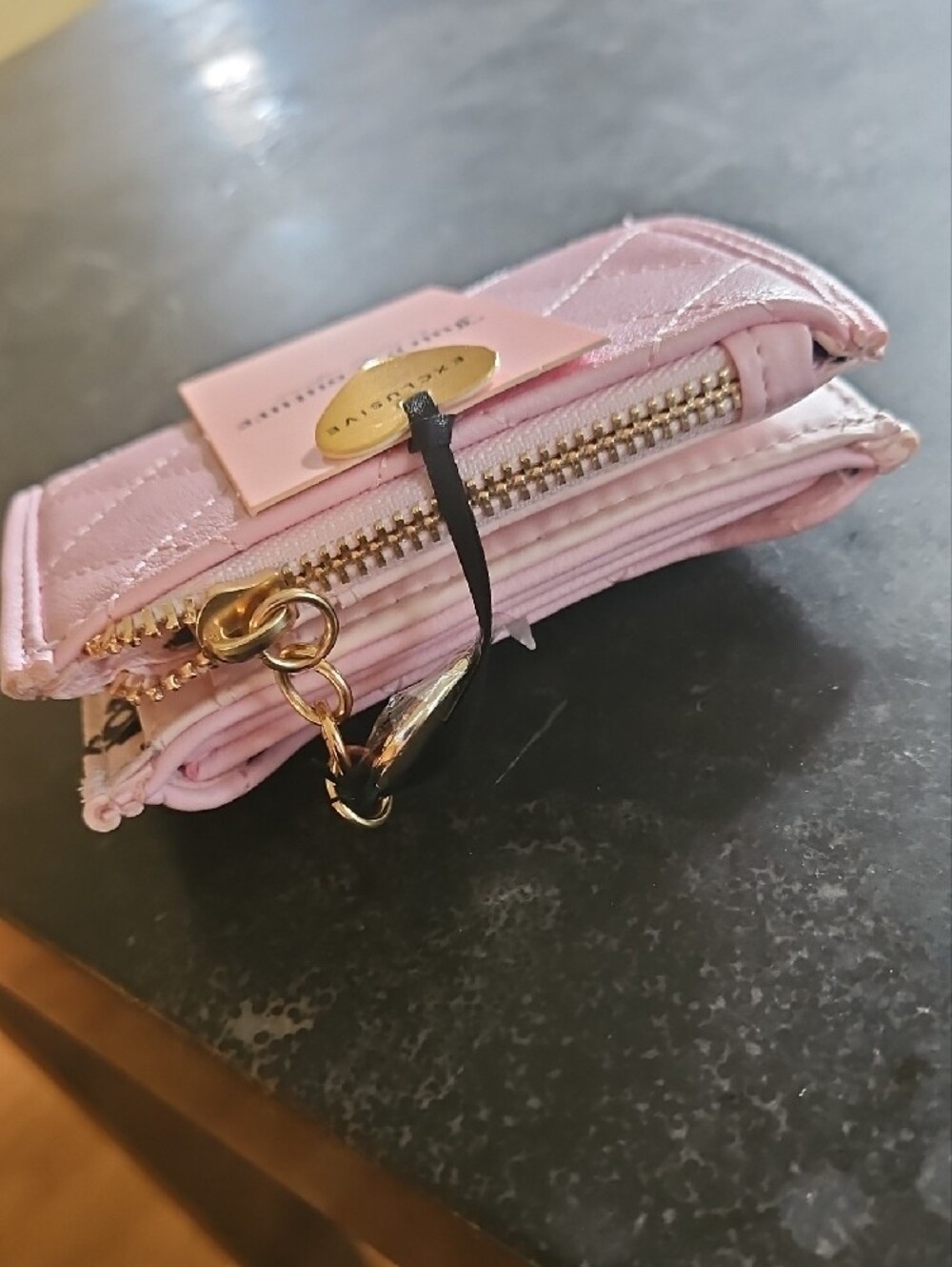 Juicy Couture Small Pink Bifold Wallet with Pullout Card Case - Picture 6 of 9